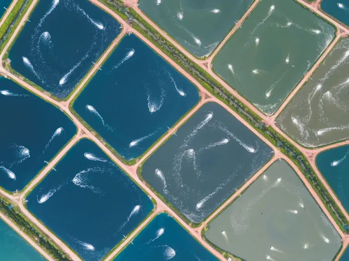 Framed Print : Drone perspective directly above aquaculture ponds, Queensland, Australia Framed Print : Drone perspective directly above aquaculture ponds, Queensland, Australia