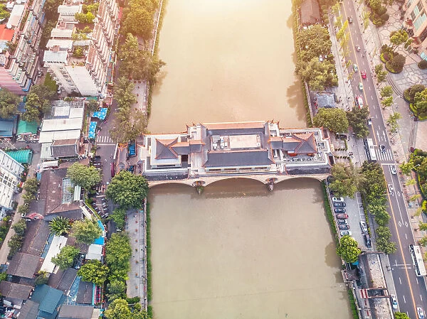 Drone photo of the Anshun Bridge in Chengdu