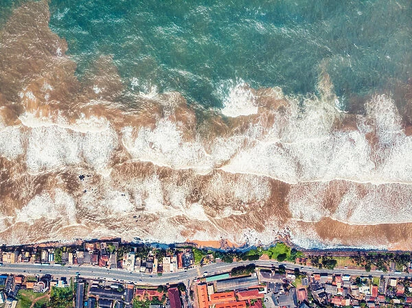 Drone photo of Galle beach, Sri Lanka