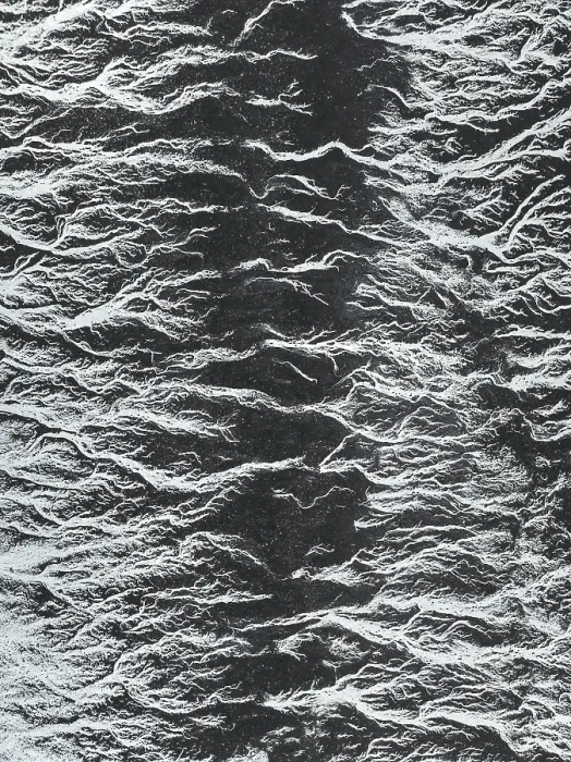 Framed Print : Drone photo looking down on abstract patterns of Ocean water created by a spring tide