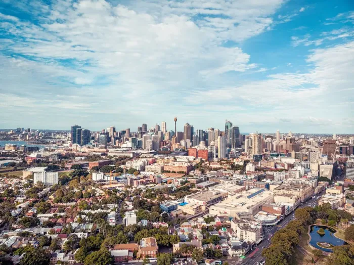 Framed Print : Drone photo of Sydney Downtown Framed Print : Drone photo of Sydney Downtown