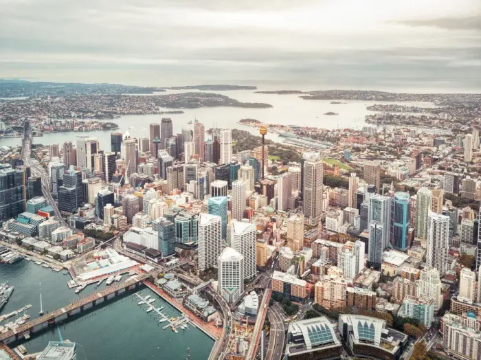 Framed Print : Drone photo of Sydney downtown Framed Print : Drone photo of Sydney downtown