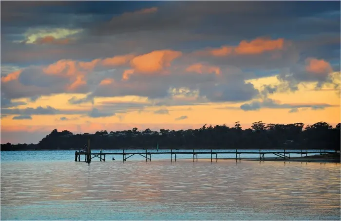 Framed Print : Dusk on the Georges River Estuary, Tasmania Framed Print : Dusk on the Georges River Estuary, Tasmania