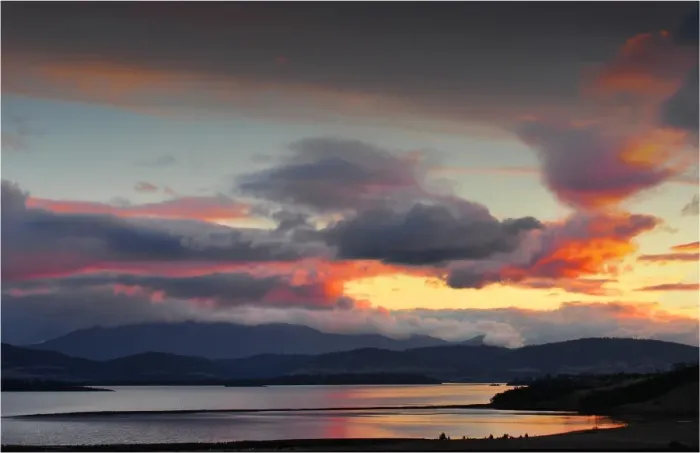 Framed Print : Dusk near Port Sorell, with view to Mount Wellington, Tasmania Framed Print : Dusk near Port Sorell, with view to Mount Wellington, Tasmania