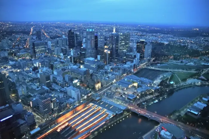 Framed Print : Dusk view of Central Melbourne from Eureka Tower