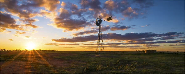 Dusk at a windmill