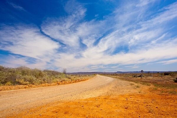 Road. dusty road between Quorn and Hawker in Flinders Ranges in outback South Australia