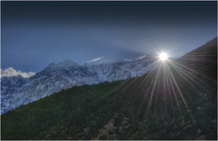 Framed Print : Early morning light on the Annapurna range, Himalayas, Nepal
