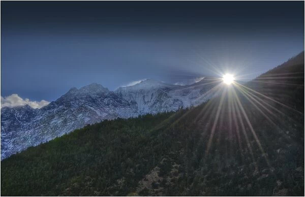 Early morning light on the Annapurna range, Himalayas, Nepal