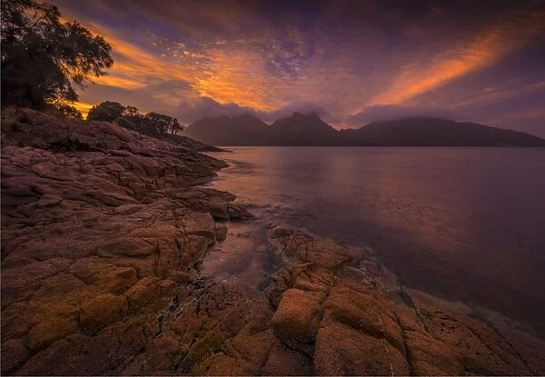 Early morning light in Coles Bay, Freycinet National Park, east coastline of Tasmania
