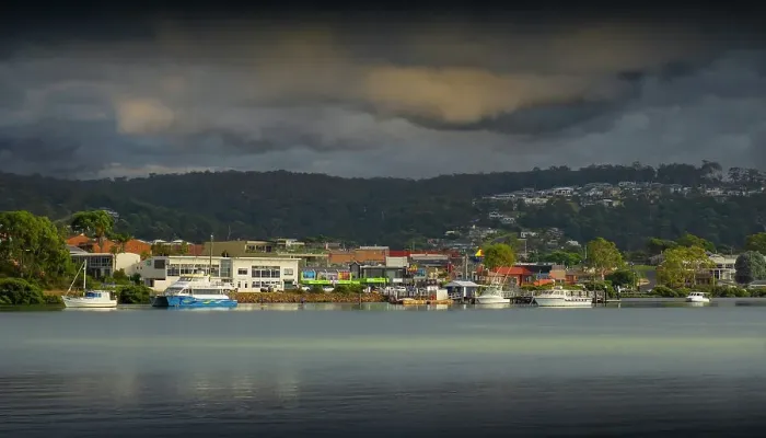 Framed Print : Early morning summer scene in Merimbula, south coast of New South Wales, Australia Framed Print : Early morning summer scene in Merimbula, south coast of New South Wales, Australia