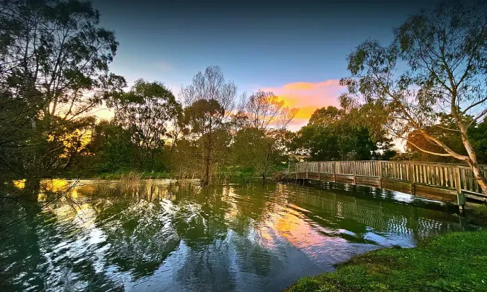 Framed Print : Early winter morning on the shore of Lake Colac, Western District, Victoria, Australia