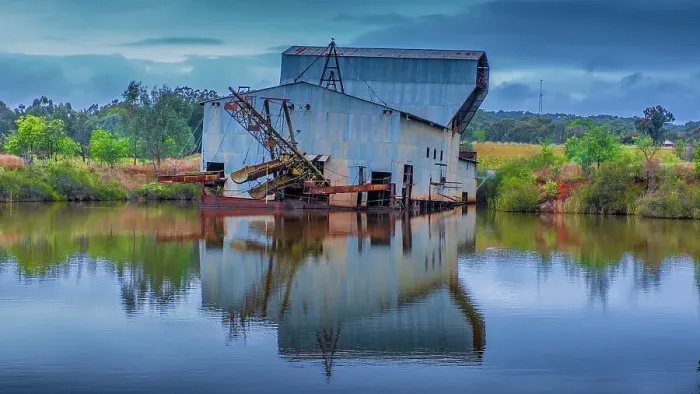 Framed Print : Eldorado and the historic gold dredging machine, Autumn, North Central Victoria, Australia Framed Print : Eldorado and the historic gold dredging machine, Autumn, North Central Victoria, Australia