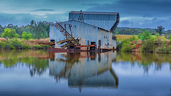 Eldorado and the historic gold dredging machine, Autumn, North Central Victoria, Australia