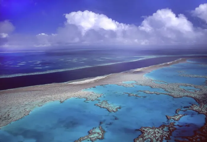 Framed Print : Elevated view of Great Barrier Reef Framed Print : Elevated view of Great Barrier Reef