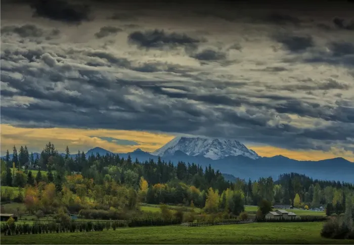 Framed Print : Enumclaw rural scene, Washington State, USA Framed Print : Enumclaw rural scene, Washington State, USA