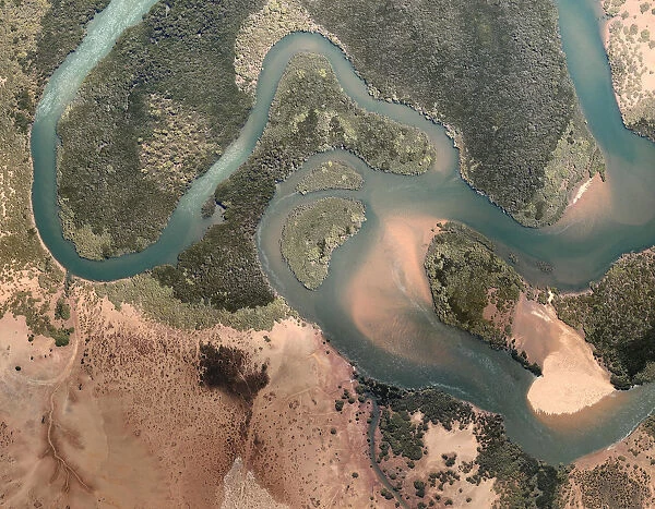 Estuary with winding river