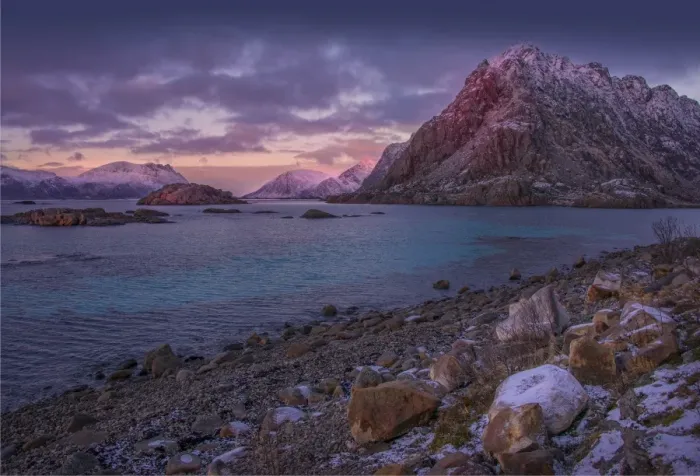 Framed Print : Evening glow Lofoten Peninsular Framed Print : Evening glow Lofoten Peninsular