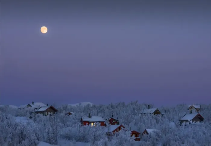 Framed Print : Evening light at Bjorkliden, Lapland, Sweden