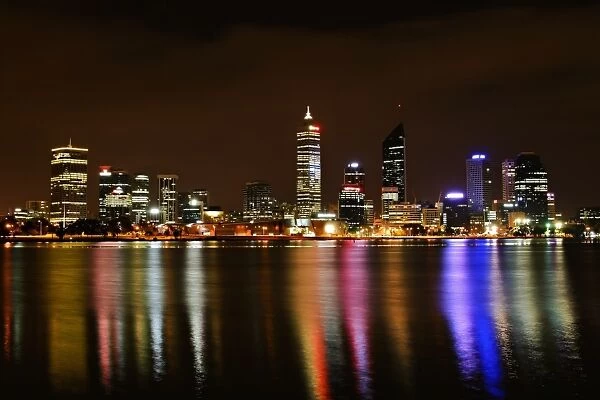Expansive View of Perth City Night Skyline