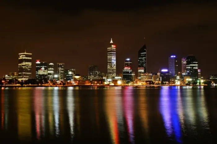 Framed Print : Expansive View of Perth City Night Skyline Framed Print : Expansive View of Perth City Night Skyline