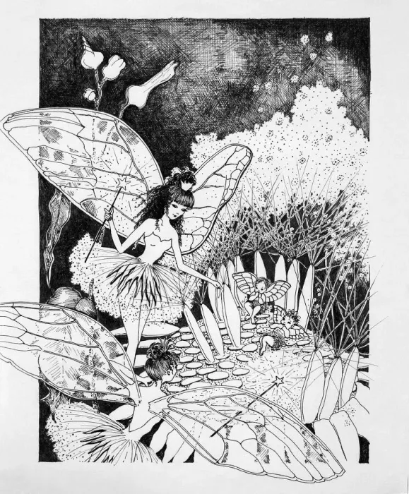 Framed Print : Fairies with Babies on a Dandelion Original Artwork Framed Print : Fairies with Babies on a Dandelion Original Artwork