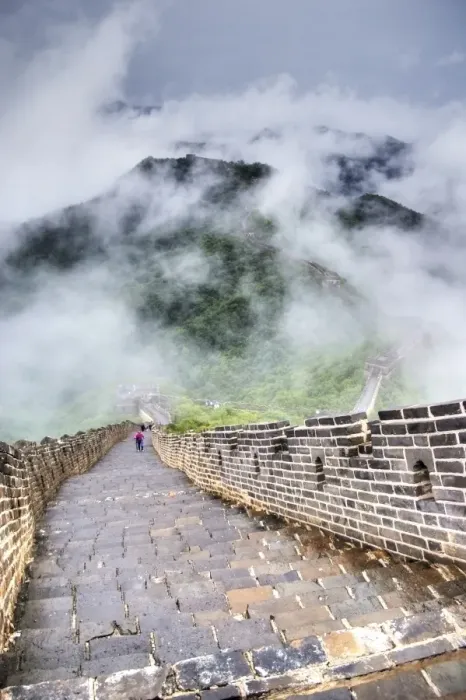 Framed Print : Famous Great Wall covered in fog and clouds Framed Print : Famous Great Wall covered in fog and clouds