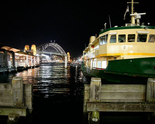 Ferryboat arriving at the Circular Quay in Sydney Harbor, Australia