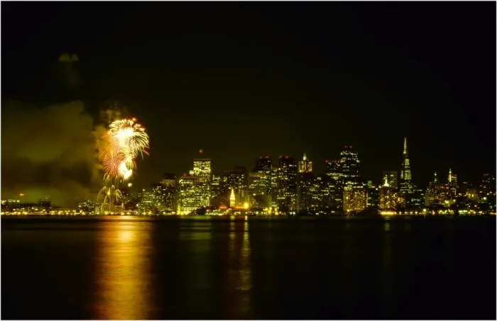 Framed Print : Fireworks San Francisco bay, California, United States