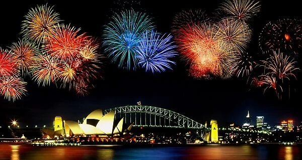 Fireworks over Sydney Harbor Bridge, Australia