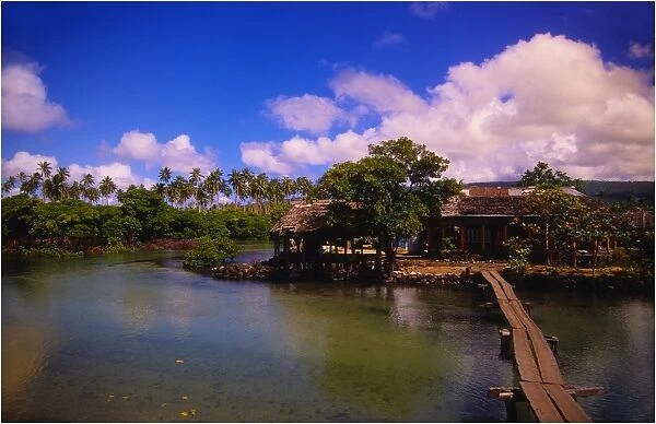 A fishing village on The Island of Upolu, Western Samoa