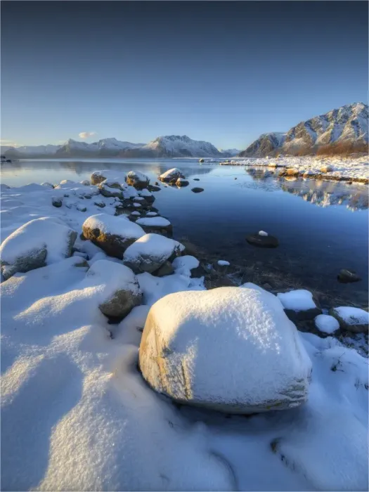 Framed Print : Flakstadoya Winter Dawn Framed Print : Flakstadoya Winter Dawn
