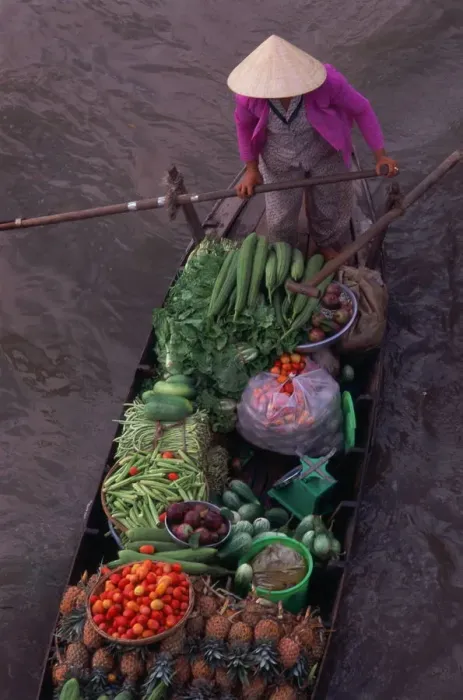 Framed Print : Floating Markets, Mekong Delta, Vietnam