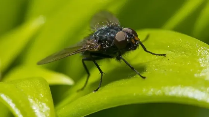 Framed Print : Fly on a green leaf Framed Print : Fly on a green leaf