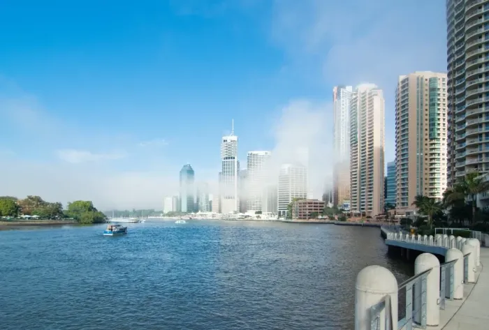 Framed Print : Foggy day in Brisbane