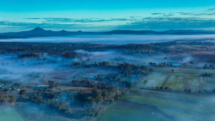 Framed Print : Foggy morning view from the sky in the Scenic Rim Region, Queensland, Australia Framed Print : Foggy morning view from the sky in the Scenic Rim Region, Queensland, Australia
