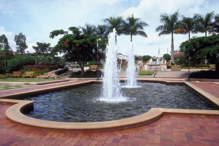 Framed Print : Fountain, South Bank, Brisbane, Queensland, Australia