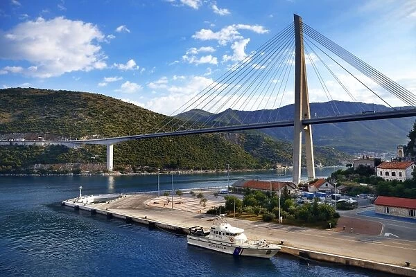 Franjo Tuman Bridge (Most dr. Franja Tumana) Approach to Dubrovnik across Rijeka Dubrovacka Near Port of Gruz, Southern Croatia