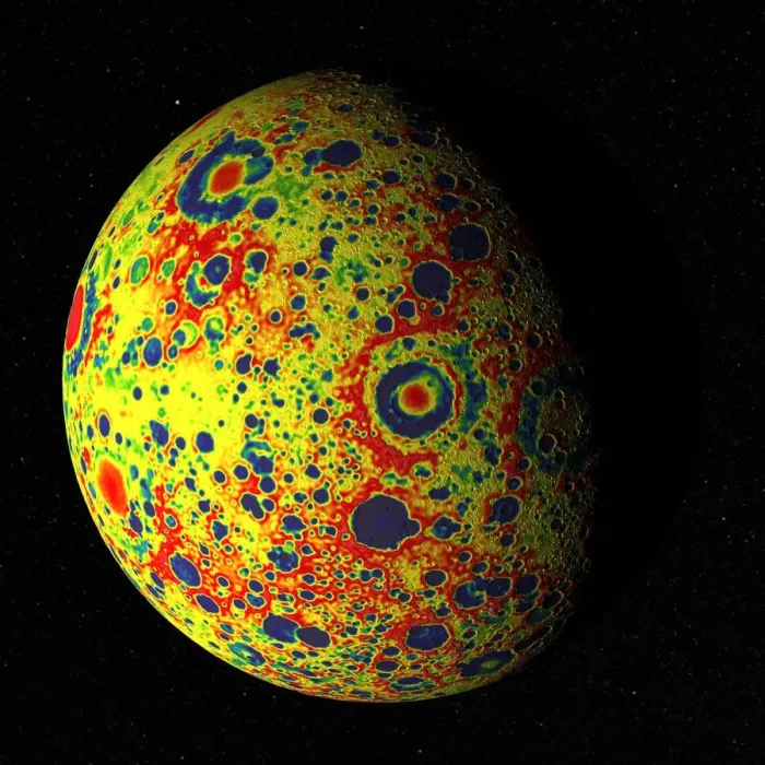 Framed Print : Free-Air Gravity Map of the Moon Framed Print : Free-Air Gravity Map of the Moon