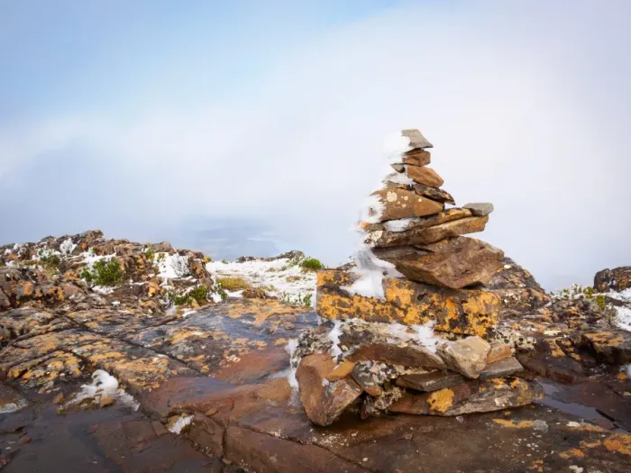 Framed Print : Frozen cairn Framed Print : Frozen cairn