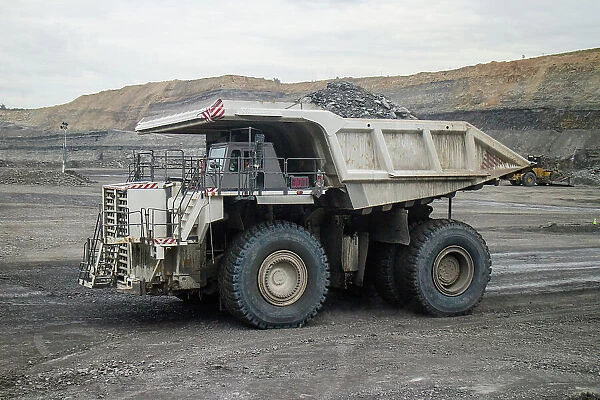 Fully loaded mining haul truck