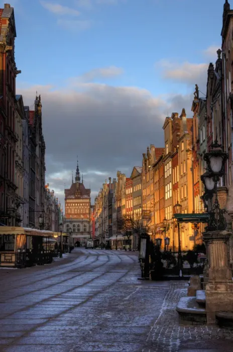 Framed Print : Gdansk Long Market Street towards Golden Gate