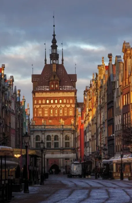 Framed Print : Gdansk Long Street towards Golden Gate sunrise Framed Print : Gdansk Long Street towards Golden Gate sunrise