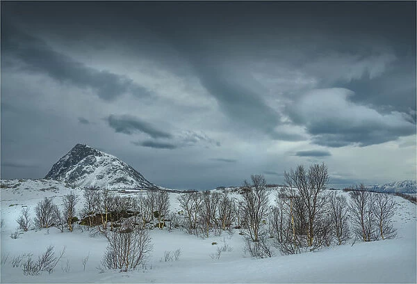 Gimsoya in the winter, Lofoten Peninsular, arctic circle of Norway