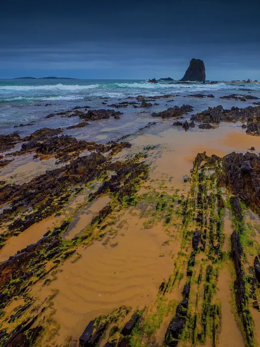 Framed Print : Glasshouse rocks and coastal views, Narooma, Southern coastline of NSW, Australia