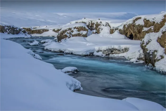 Framed Print : Godafoss in winter