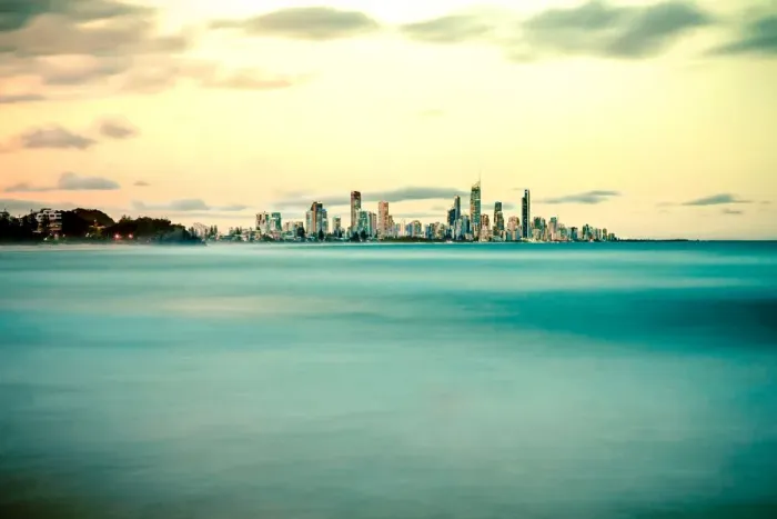 Framed Print : Gold Coast skyline at dusk