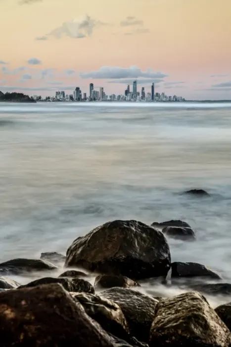 Framed Print : Gold Coast skyline at sunset