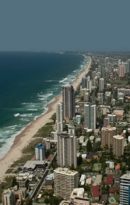 Framed Print : The Gold Coast viewed from above
