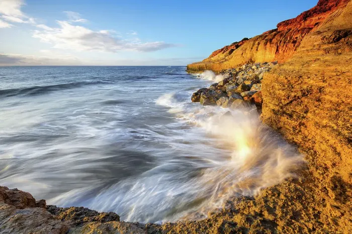 Framed Print : Golden Splash at Port Noarlunga, Onkaparinga, South Australia Framed Print : Golden Splash at Port Noarlunga, Onkaparinga, South Australia